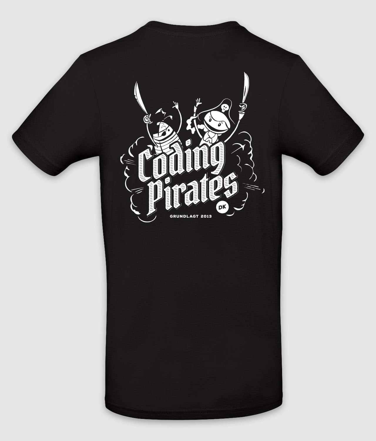Coding Pirates - BØRNE t-shirt med logo og hvid stregtegning
